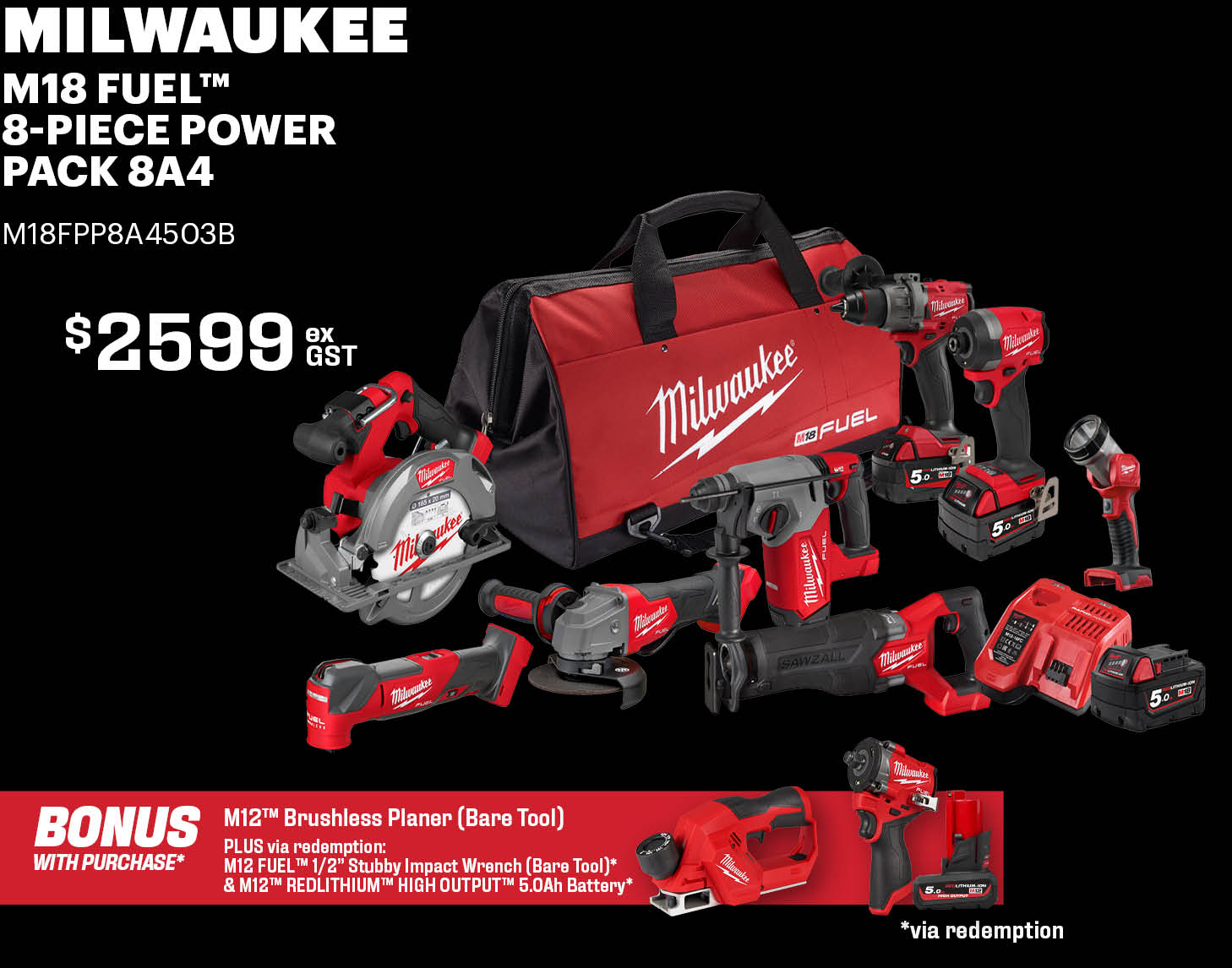 Milwaukee M18 FUEL™ 8-Piece Power Pack